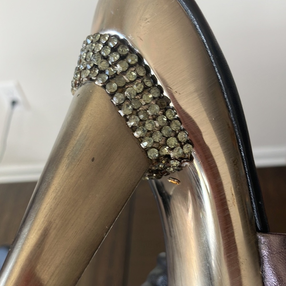 Tony Keuylian Retro hot LA Glam Heels Retro Trendy Bling Platform Sz 6 narrow - Picture 15 of 17